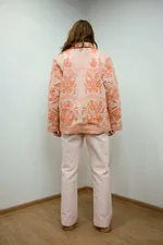 Куртка Soeurs Утепленная с Желтыми Розами оранжевая