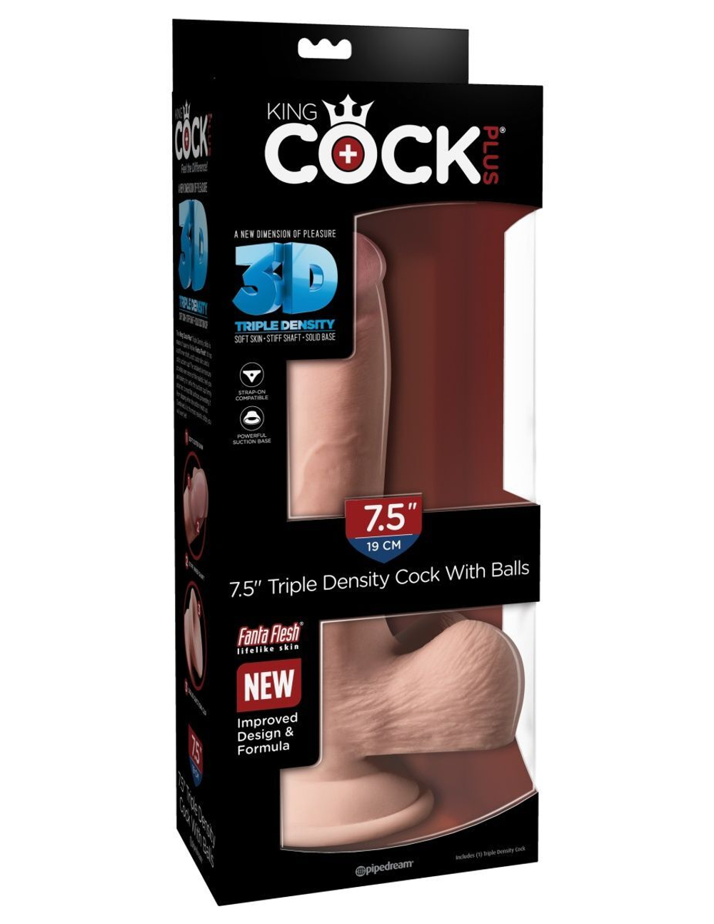 Телесный фаллоимитатор на присоске 7.5 Triple Density Cock - 22,9 см. (Цвет: телесный)