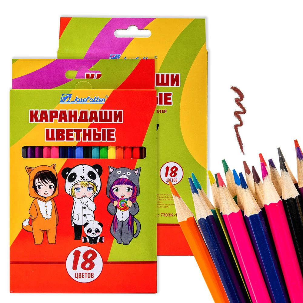 Карандаши 18цв. "Милашки" в коробке 7303К-18 (J.Otten)
