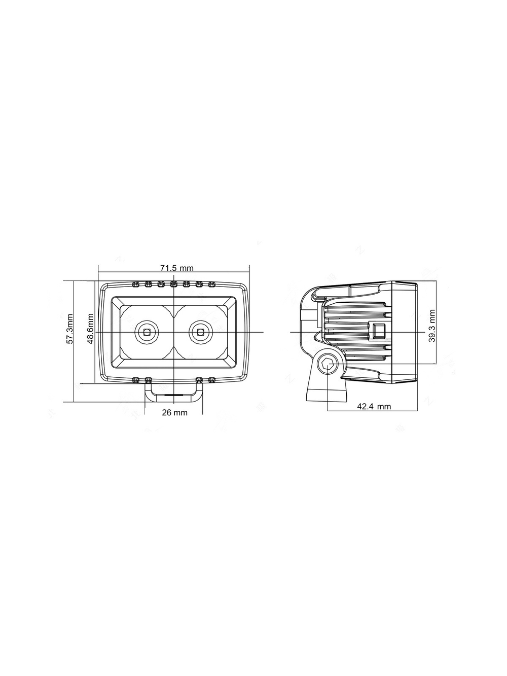 Светодиодные фары рабочего света AURORA 76x38 мм 20W LED (комплект 2 шт)