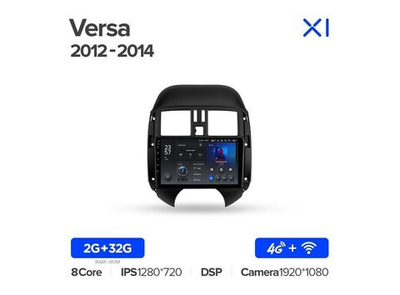 Магнитола Teyes X1 2-32 Wi-Fi + 4G Nissan Sunny Versa C17 2012 — 2014 9.0"