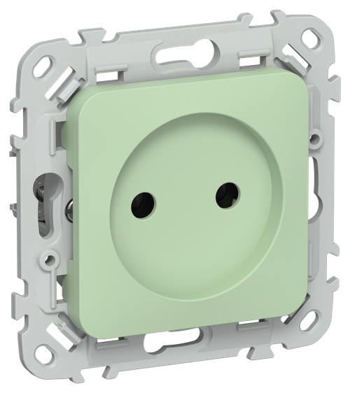 FLITE Розетка без заземления без защитных шторок безвинтовое крепление 10А РС01-1-ФлФ фисташковый IEK