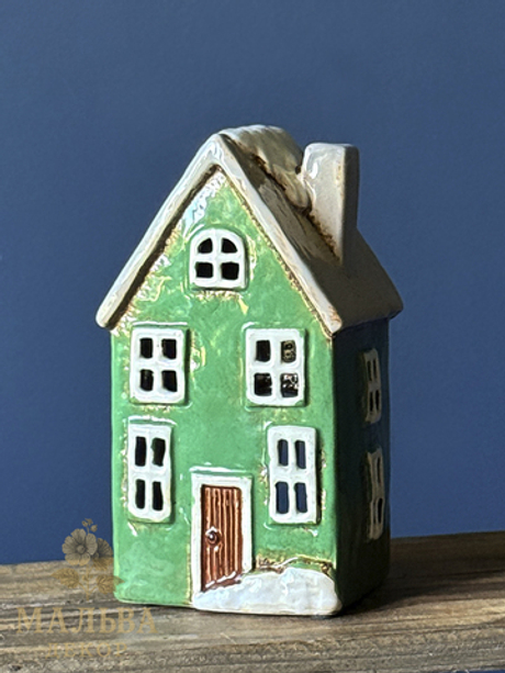 Декоративный подсвечник из керамики "Зеленый домик" CAMPO Home & Garden 10x9xH18,5 см