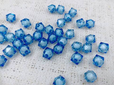 Бусины пришивные граненые акриловые, d 12 мм, голубой