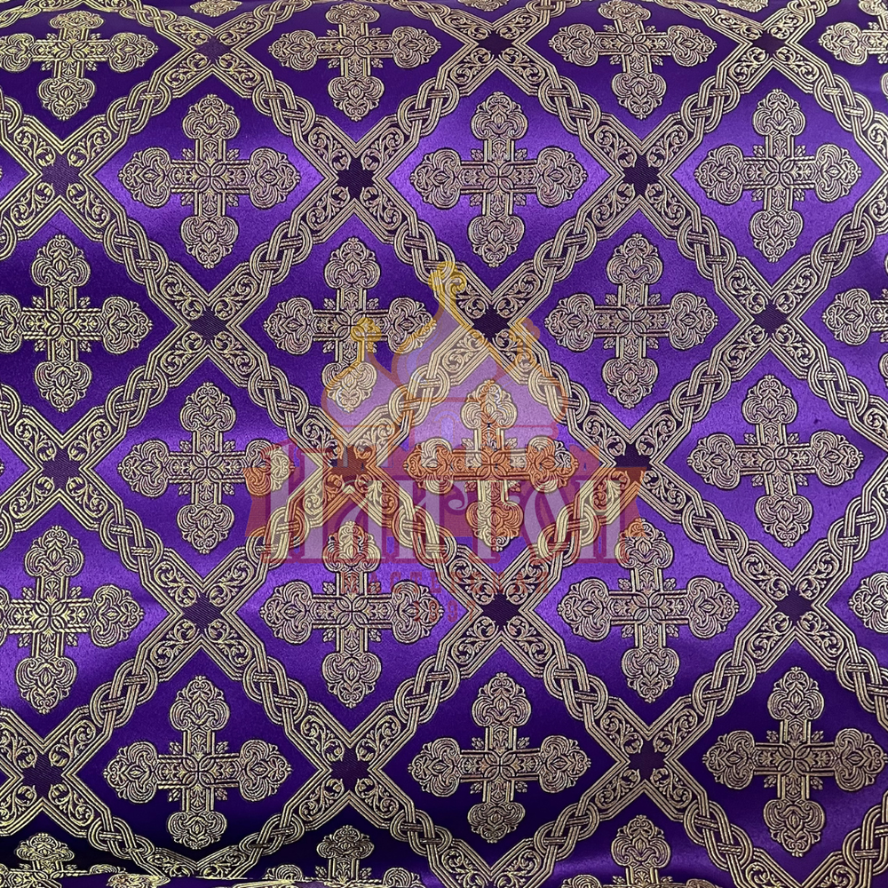 Шёлк "Преображение" фиолетовый с золотом
