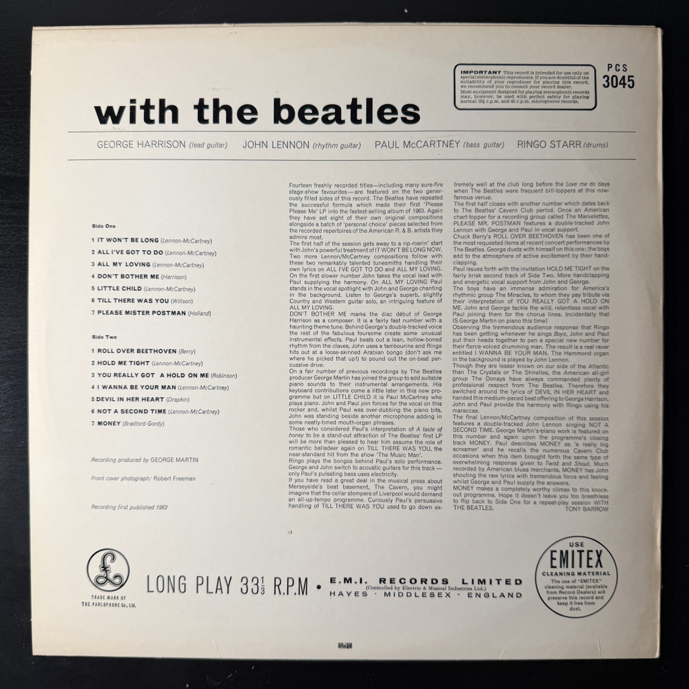 The Beatles ‎– With The Beatles (Швеция 1978г.)