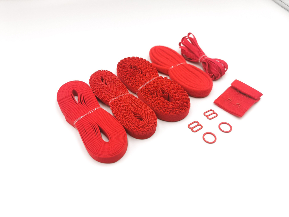Набор резинок и фурнитуры №9, красный