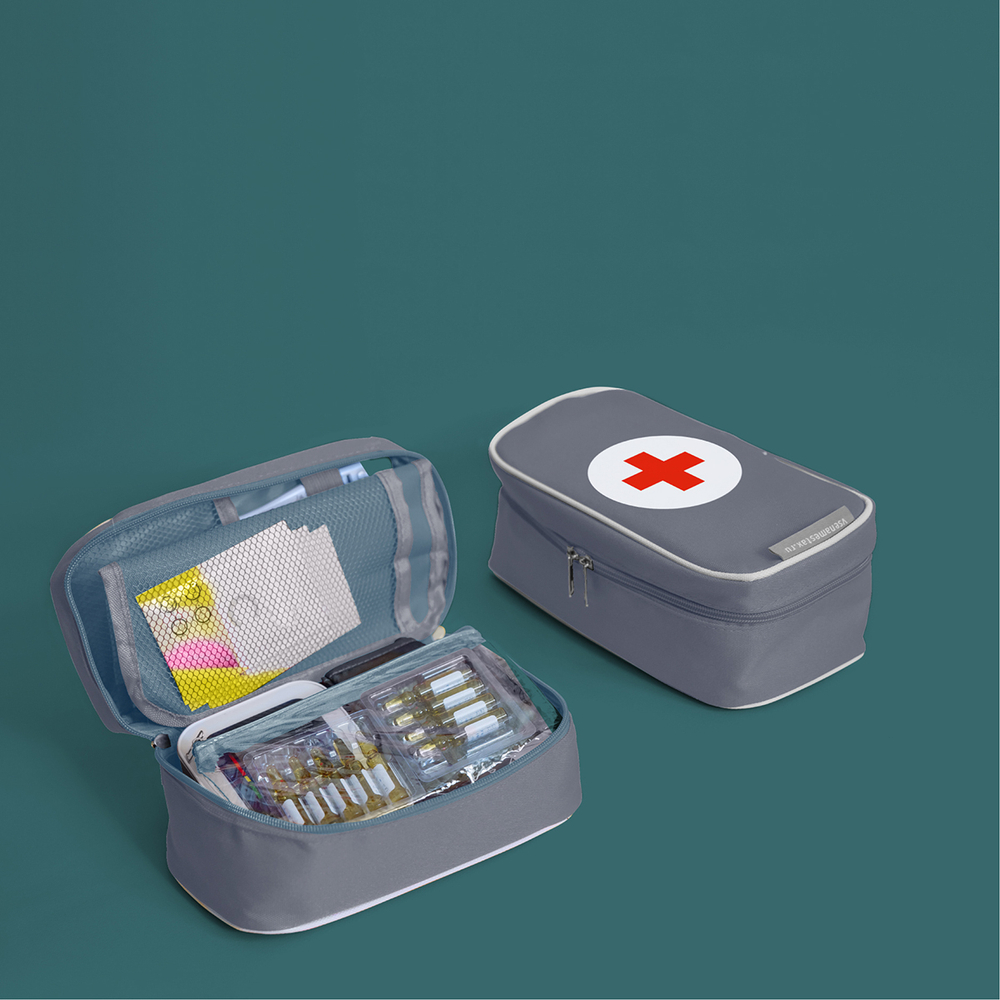 Аптечка дорожная 24х13х9 (серая)