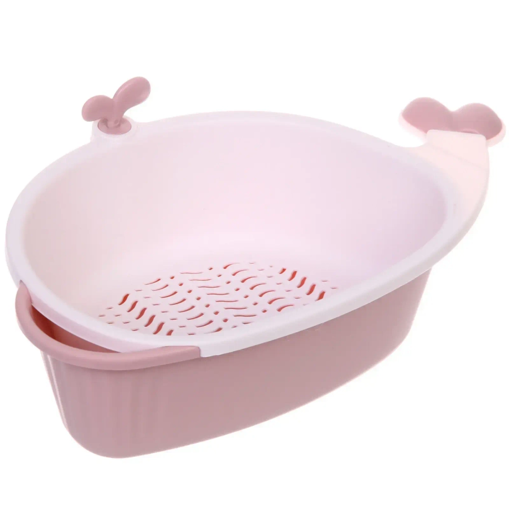 Дуршлаг пластиковый «SEGRETO» Кит 33*21,5*12см пыльная роза