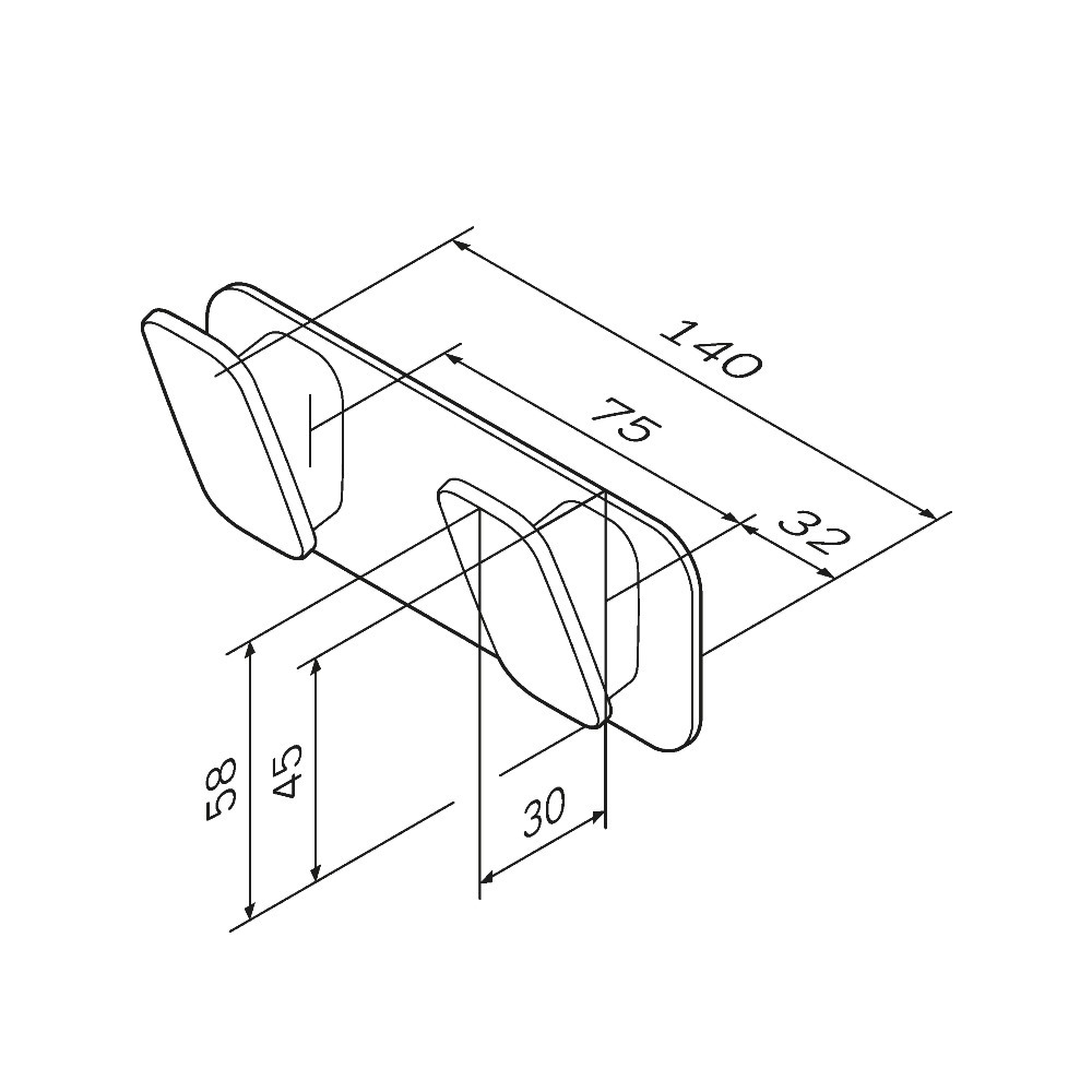 Двойной крючок для полотенец AM.PM Inspire V2.0 A50A35622 Черный