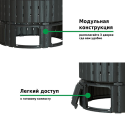 Компостер  Piteco 670л чёрный