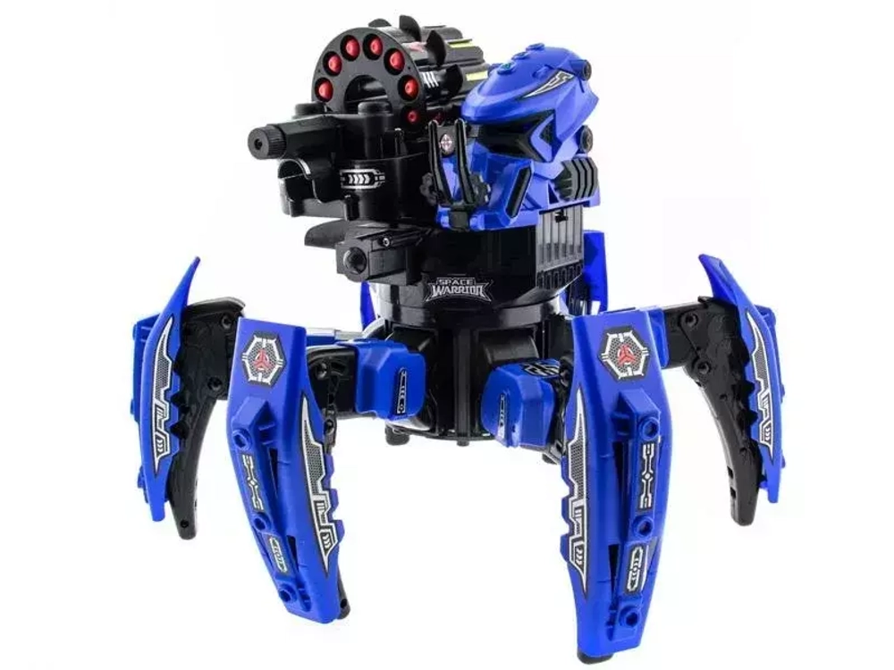 Р/У боевой робот-паук Space Warrior, лазер, пульки, синий, Ni-Mh и З/У, 2.4G