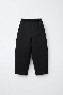 ZARA БРЮКИ STRAIGHT FIT ИЗ НЕОПРЕНА, ЧЕРНЫЙ