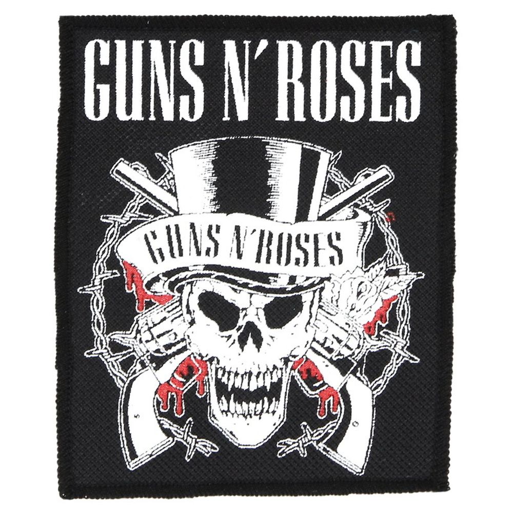 Нашивка Guns N&#39; Roses череп с пистолетами (069)