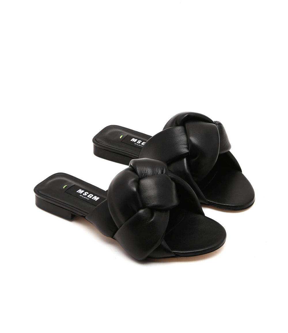Шлепанцы кожаные donna MSGM - черный(3241MDS243 481)