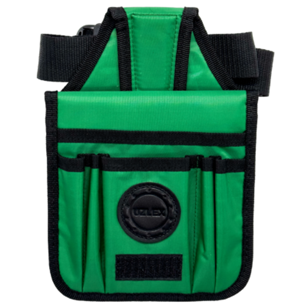 Uzlex Профессиональная сумка для инструментов, с поясом и местом под магнит (зелёная)