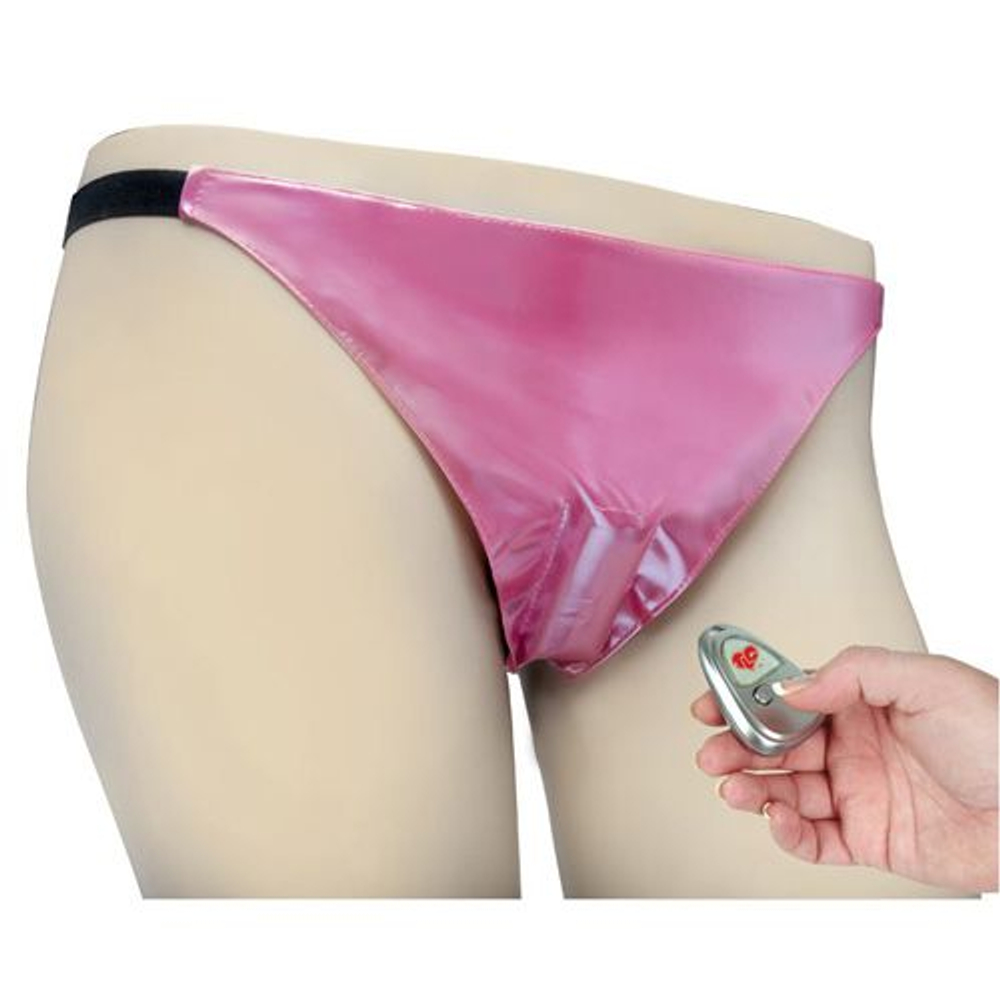 Розовые трусики с виброэлементом на дистанционном пульте (Размер: S-M-L) (Цвет: розовый)