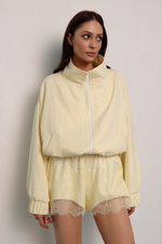 Комплект бельевой с кружевом лимонный