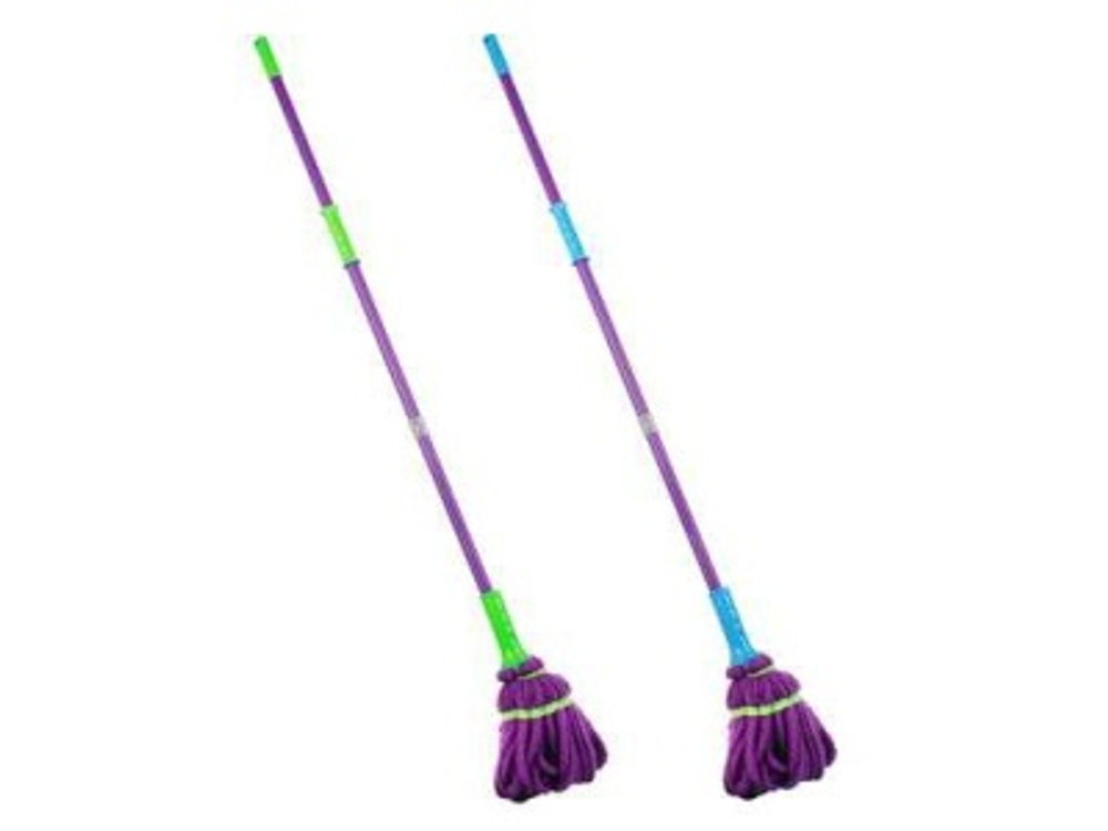 Швабра с отжимом с насадкой из микрофибры 113см металл пластик 2 цвета VETTA (10шт/кор)