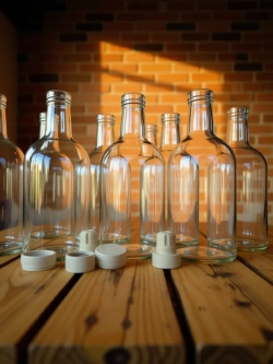 Бутылка стеклянная 1 литр, 6 штук с пробкой для настоек