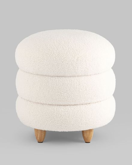 Пуф с ящиком Винни L тедди белый