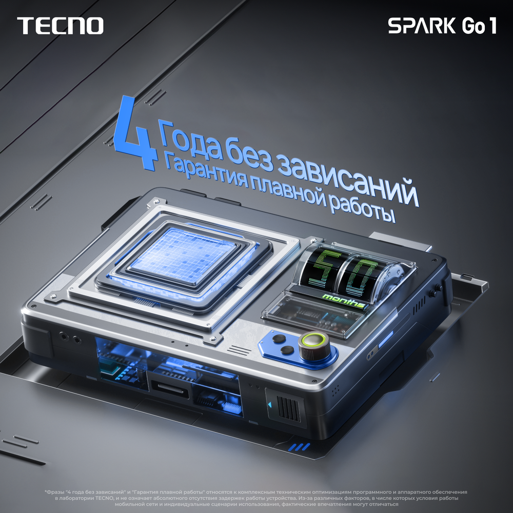 Смартфон TECNO Spark GO 1 (KL4) 4/64GB Glittery White