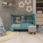 Кроватка детская Lillaland Lilla Aria с маятником Ocean Blue
