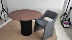 Стол обеденный Type D 110 см основание D 43 см (орех/черный)