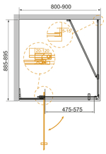 Душевой уголок Cezares SLIDER-AH-1-90-80/90-GRIGIO-Cr