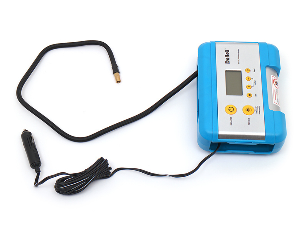 Компрессор 12V, 30 л/мин, фонарь, цифровой манометр, тестер аккум, сумка (DL-8101)