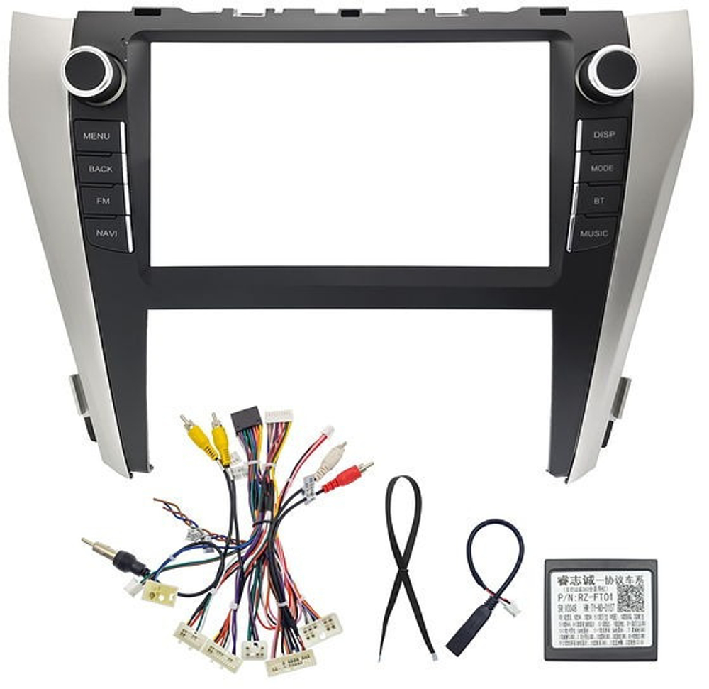 Магнитола Toyota Camry 55 2014-2018 (рамка с крутилками и кнопками) - FarCar 7044K9M монитор 9" QLED на Android 13, 8 ядер (TS18), CarPlay, 4G SIM-слот