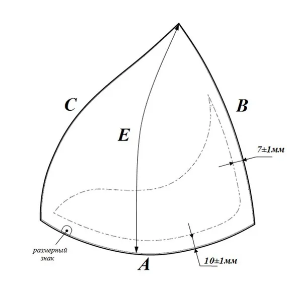 Чашки треугольники серебристый пион (75В-80А-70С-65D), Беларусь