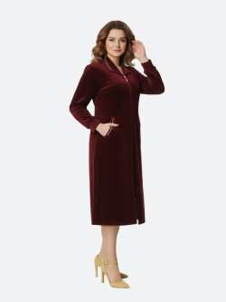 Халат велюровый на молнии большие размеры