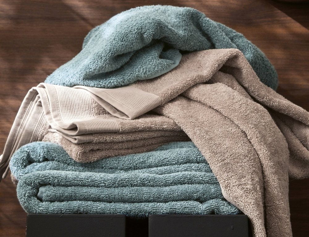 Полотенце 55х110 Blanc des Vosges Uni Orage голубое