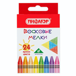 Мелки восковые 24цв. "Солнышко" (Пифагор)