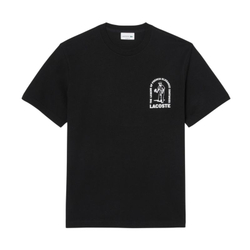 Мужская теннисная футболка Lacoste Printed Cotton - black