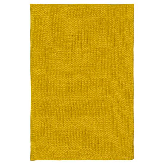 Набор из двух кухонных жаккардовых полотенец горчичного цвета из коллекции essential