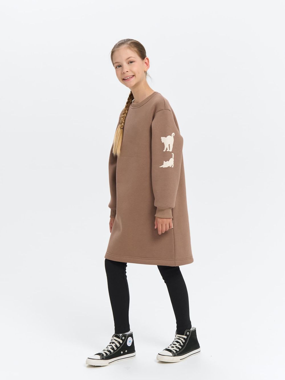 Платье-свитшот "Кокос" с принтом 7+