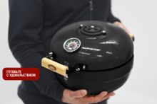 Портативный керамический гриль TRAVELLER 12 дюймов (черный) (30,5 см)