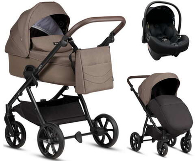Детская коляска Tutis Leo 3 Plus 3 в 1 с автокреслом Elo Lux EduSky Black 1582203 Brown