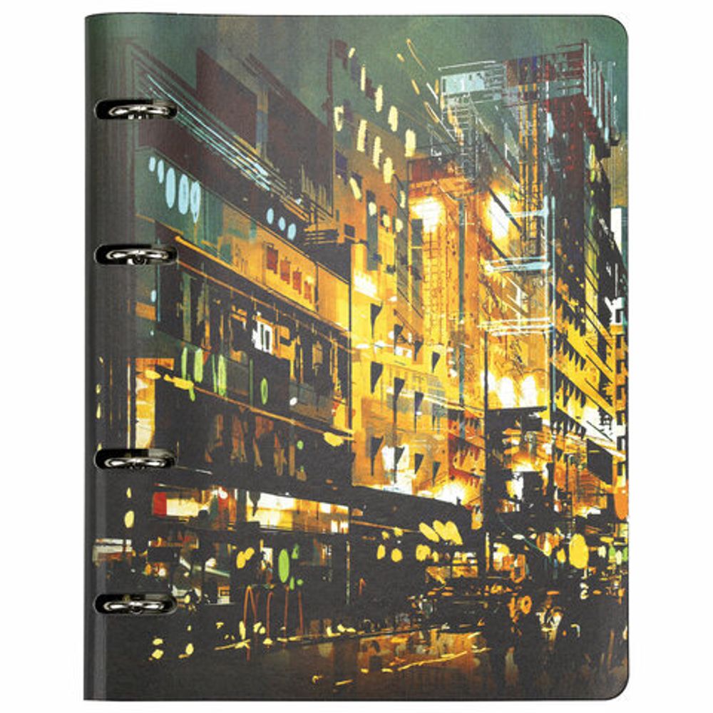 Тетрадь на кольцах А5 (180х220 мм), 80 л., под кожу, BRAUBERG VISTA, "Avenue", 112137