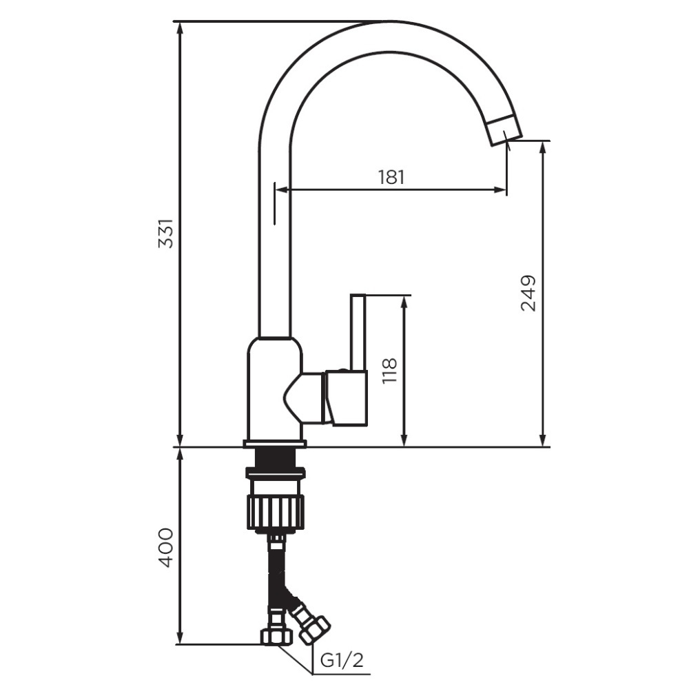 Смеситель для кухни Dorff Logic D3007033 белая