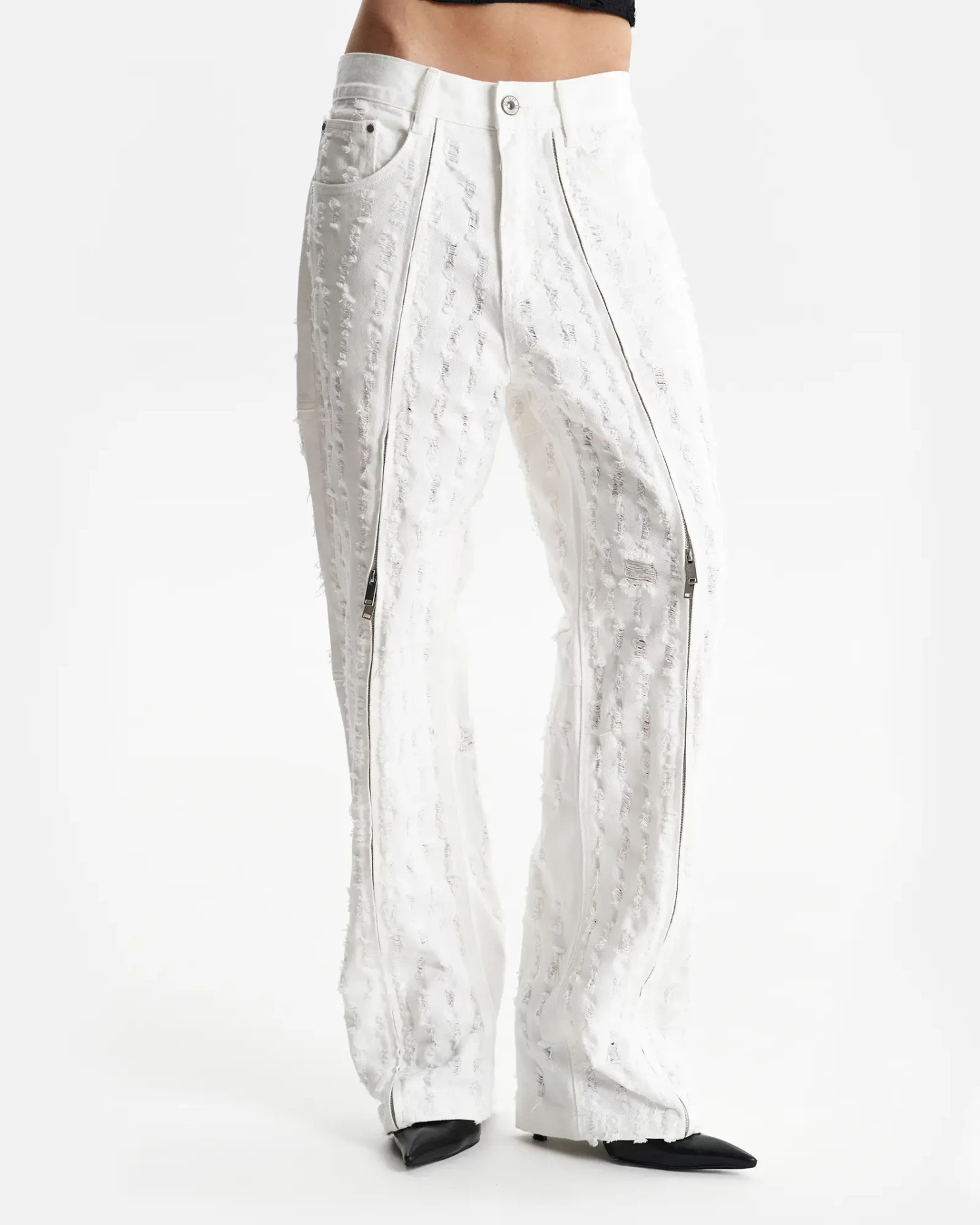 Джинсы с молниями