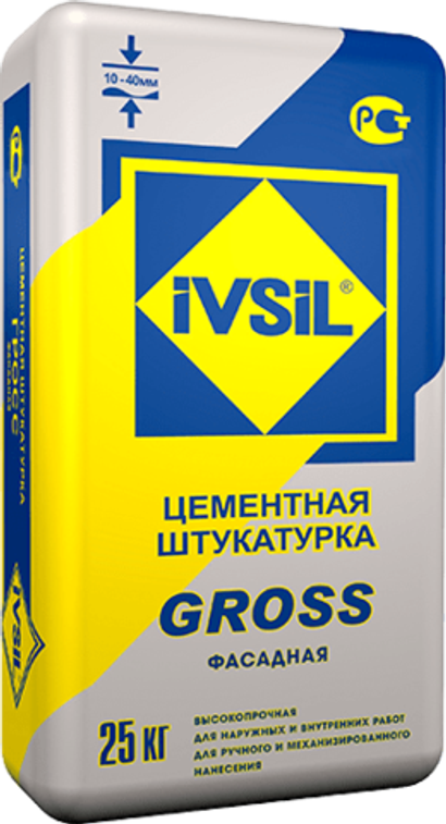 Штукатурка цементная IVSIL GROSS 25кг