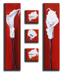 Модульная картина "Красное с белым"