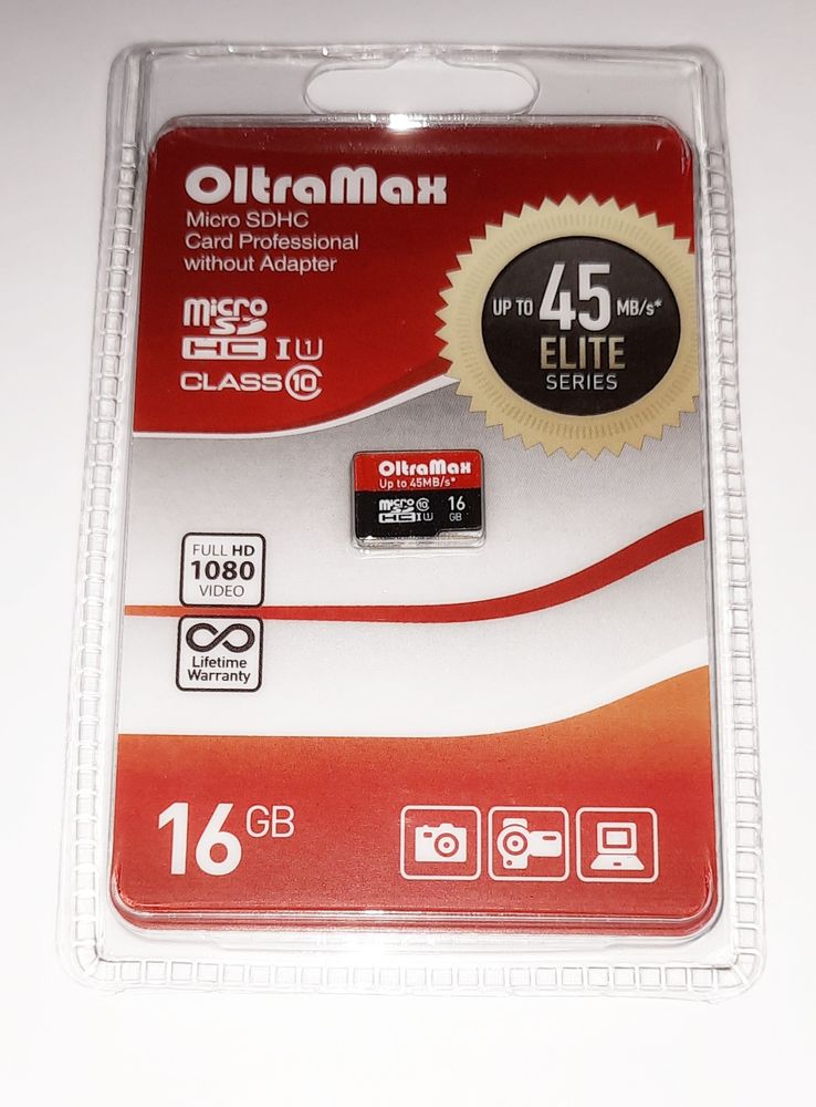 Карта памяти Micro SDHC 16GB Oltramax Class10 Elite series