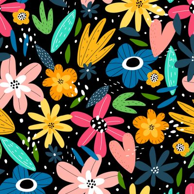 Красочный цветы и листья