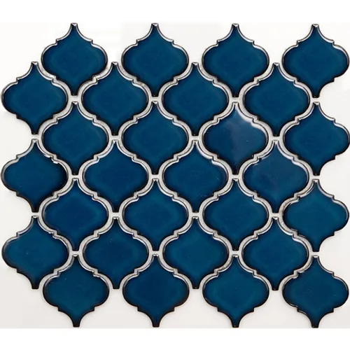 Мозаичная плитка из керамики R-303 Rustic глянцевая гладкая синий