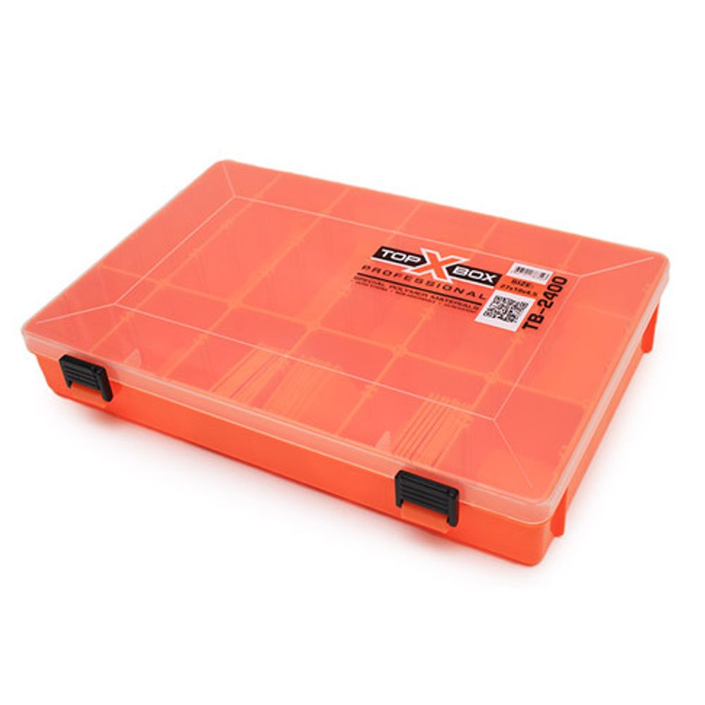 Коробка для хранения воблеров TOP BOX TB-2400 270*190*45 мм., цвет оранжевый