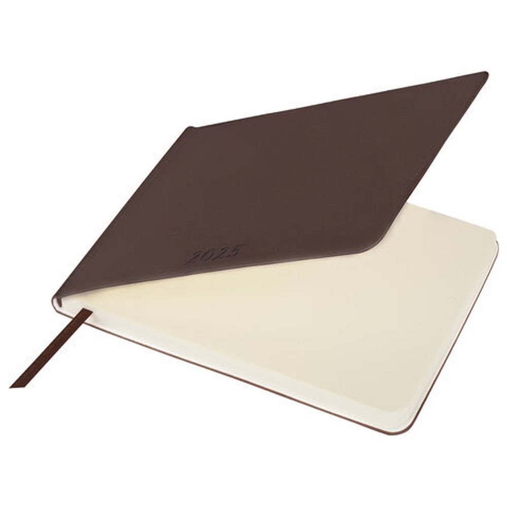 Еженедельник датированный 2025 МАЛЫЙ ФОРМАТ 95х155 мм А6, BRAUBERG "Unique", темно-коричневый, 115997